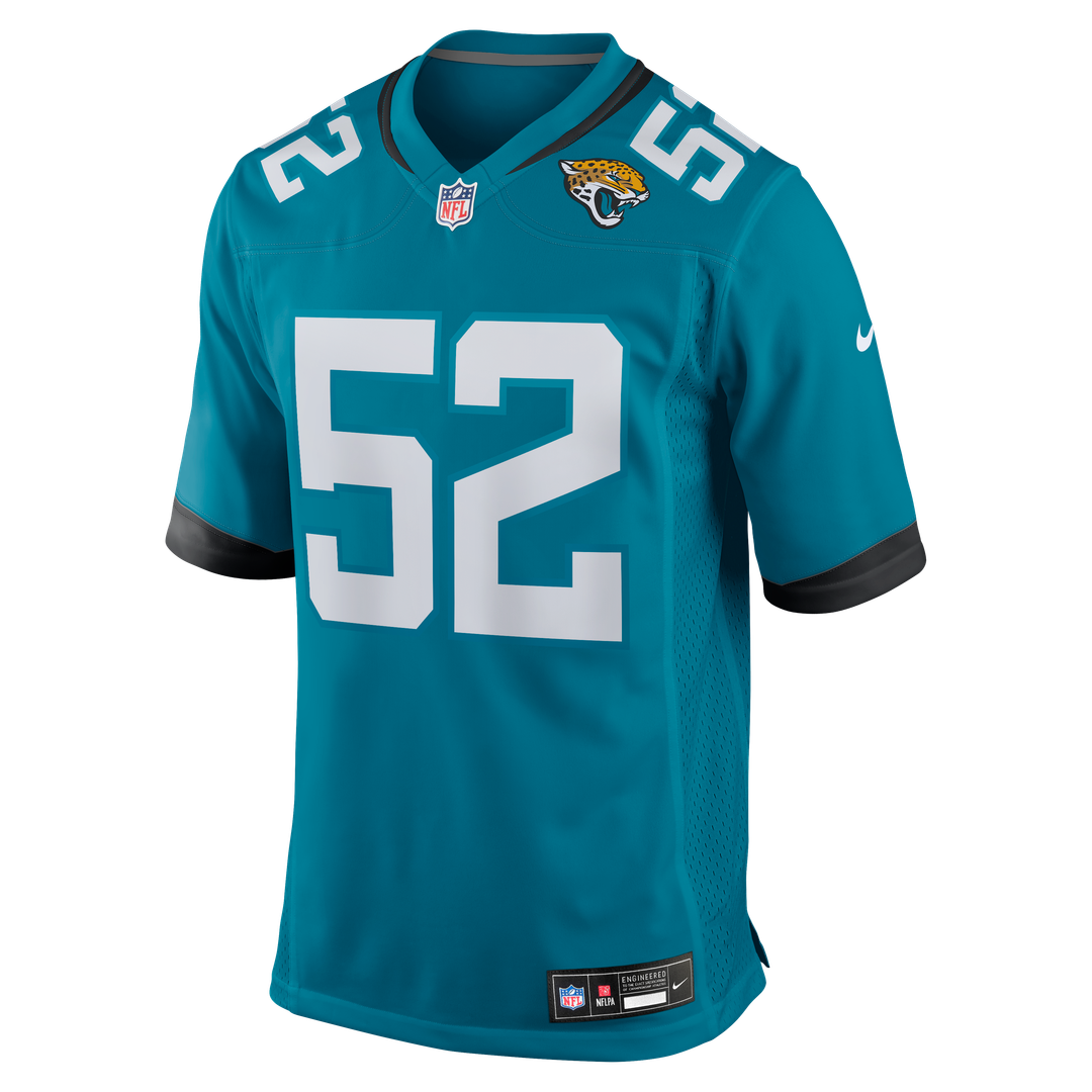 DaVon Hamilton Jacksonville Jaguars Nike Game Jersey - Teal