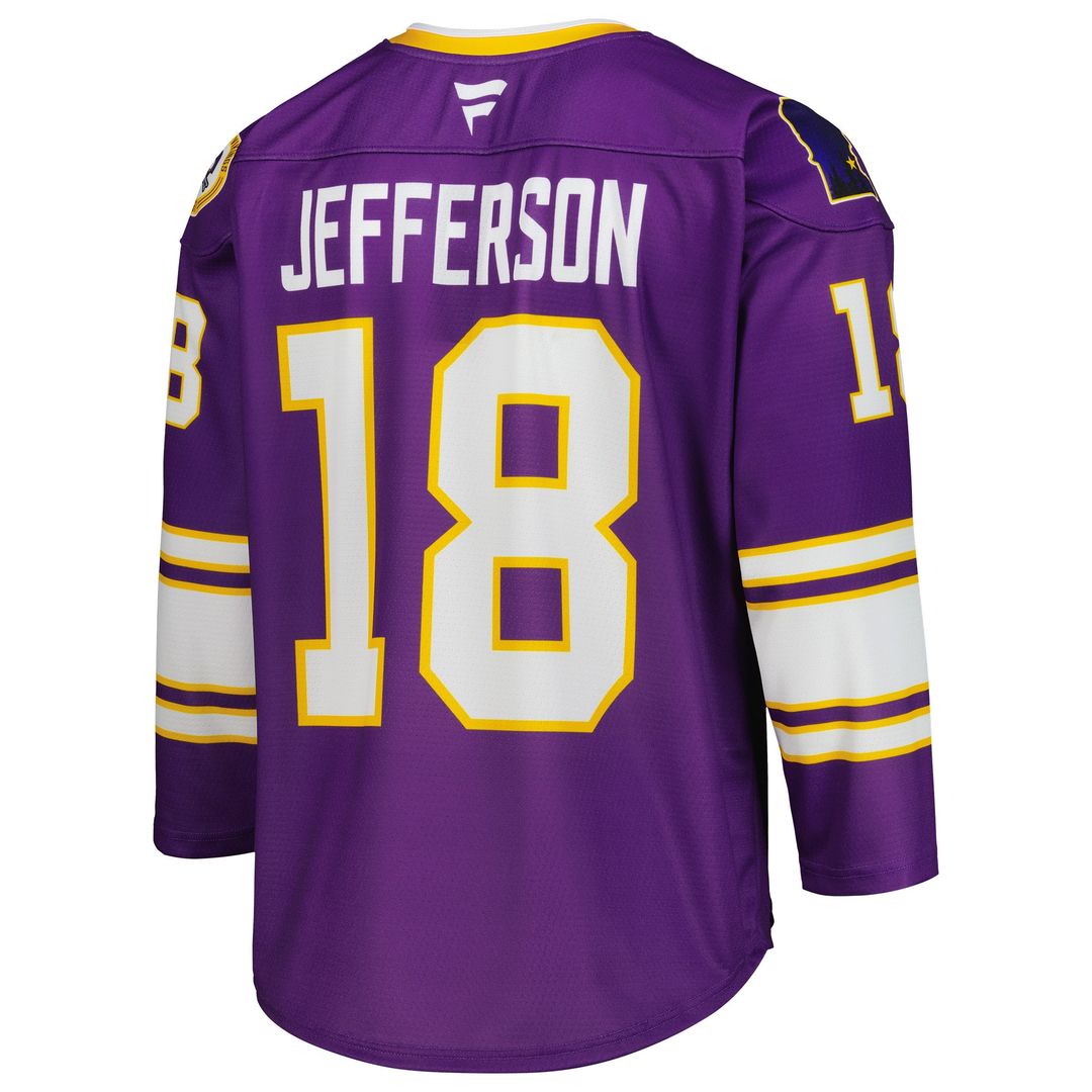 Justin Jefferson Minnesota Vikings Fanatics Hockey Jersey - Purple