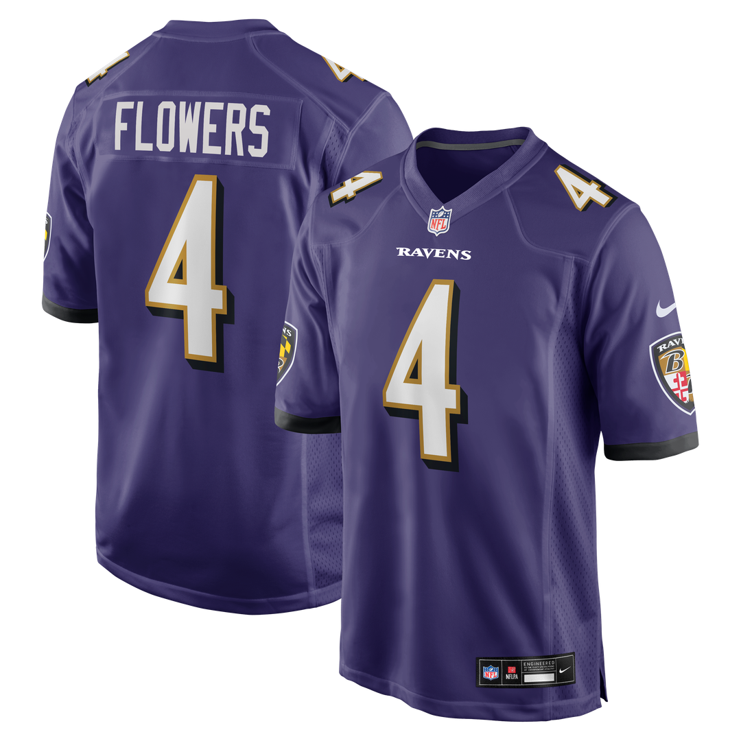 Zay Flowers Baltimore Ravens Nike  Game Jersey - Purple