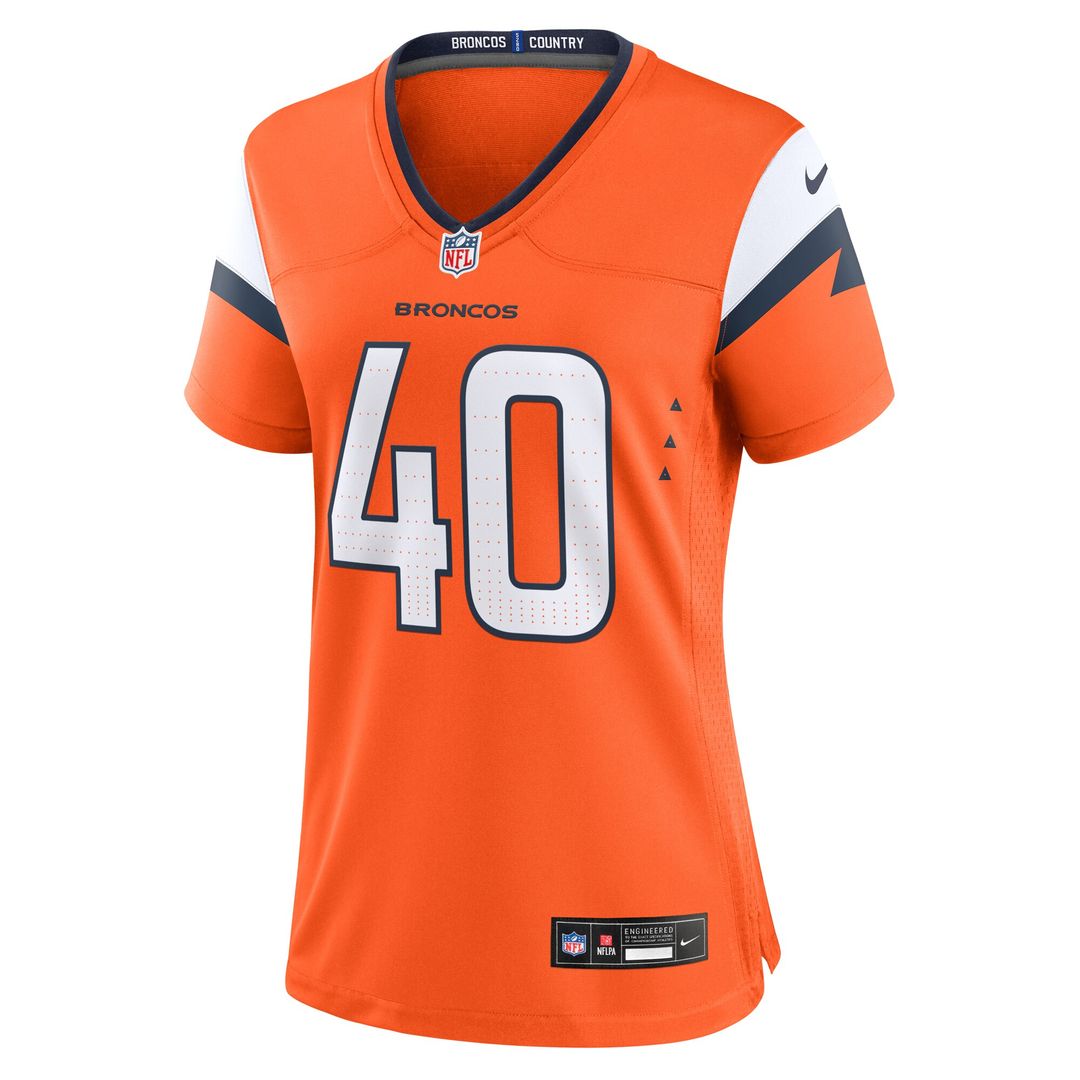 Justin Strnad Denver Broncos Nike Women's Team Game Jersey -  Orange
