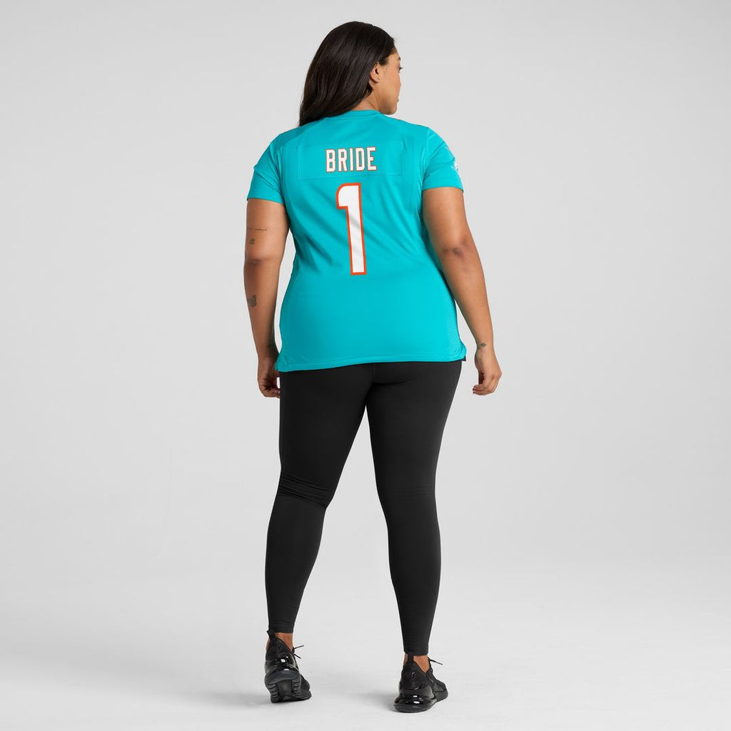 Number 1 Bride Miami Dolphins Nike Women's Game Jersey - Aqua