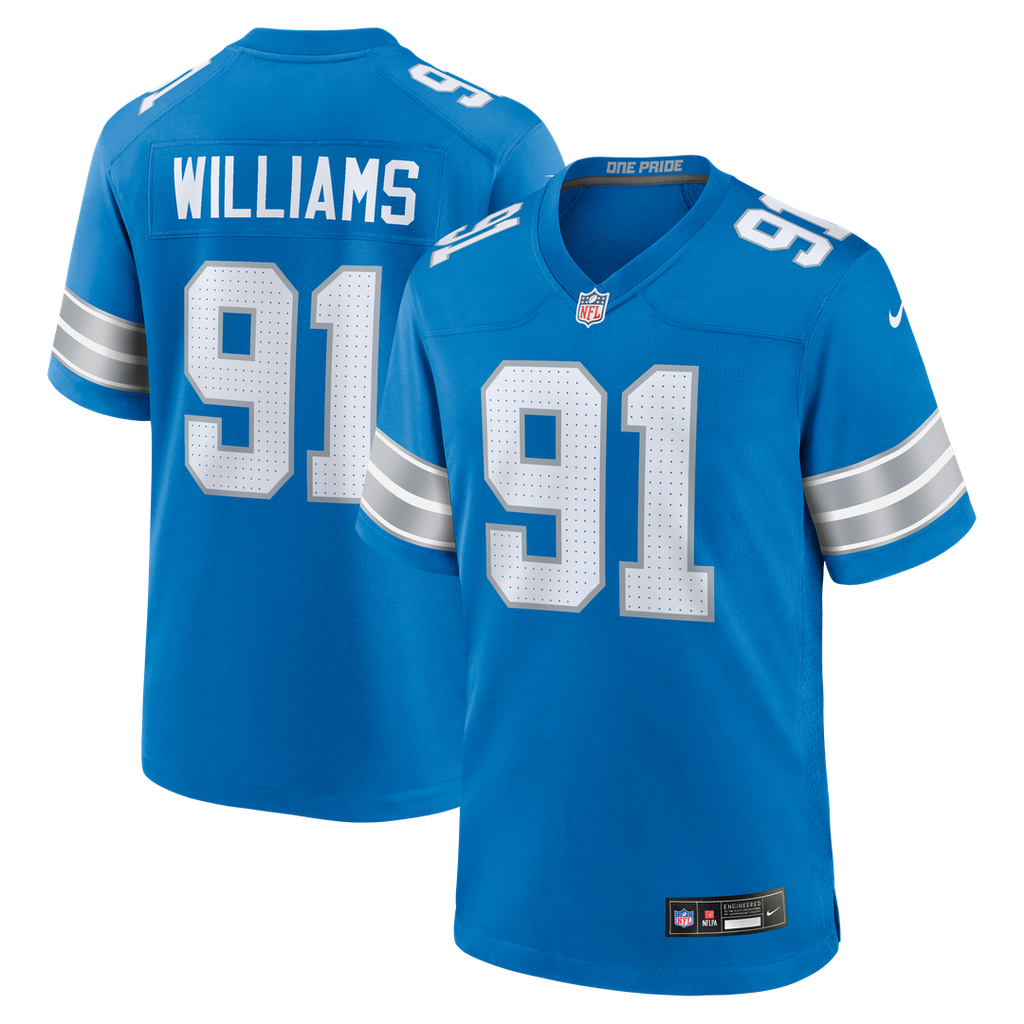 Tyleik Williams Detroit Lions Nike Team Game Jersey -  Blue