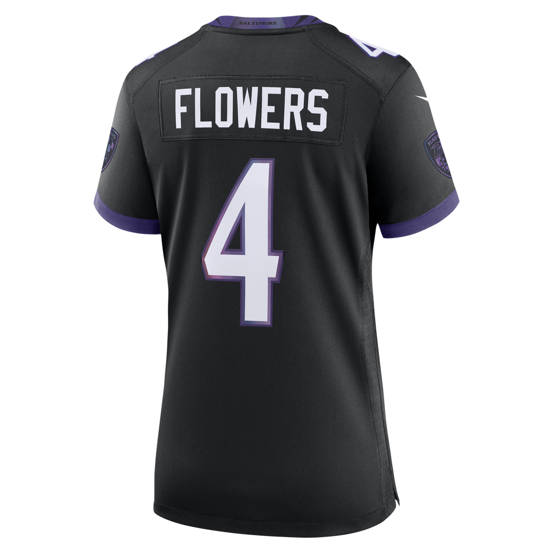 Zay Flowers Baltimore Ravens Nike Women's Alternate Game Jersey - Black